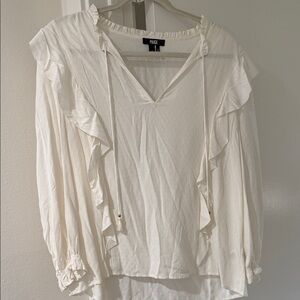 PAIGE Cream Ruffle Blouse